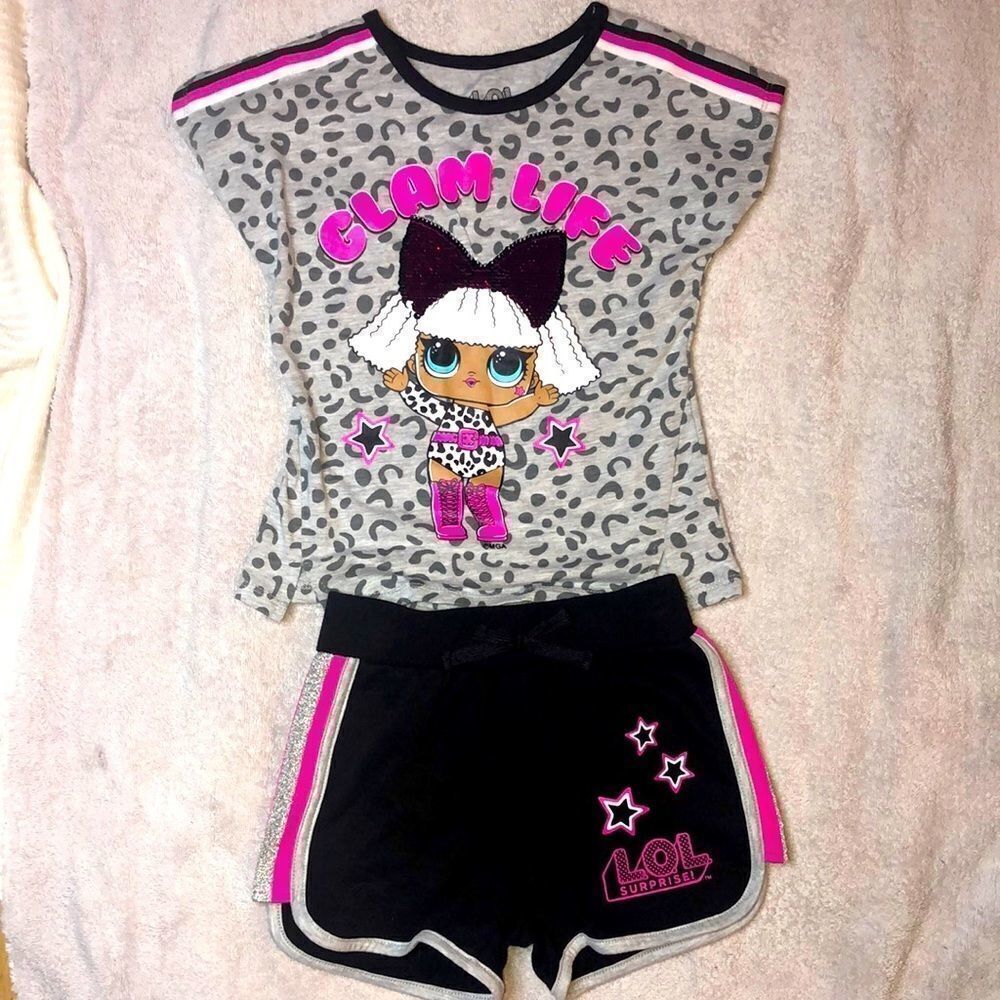 NWOT Girls Size 4 LOL Surprise Shirt/Shorts Matching Set